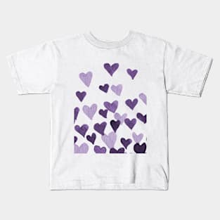 Valentine’s Day Watercolor Hearts – ultra violet Kids T-Shirt